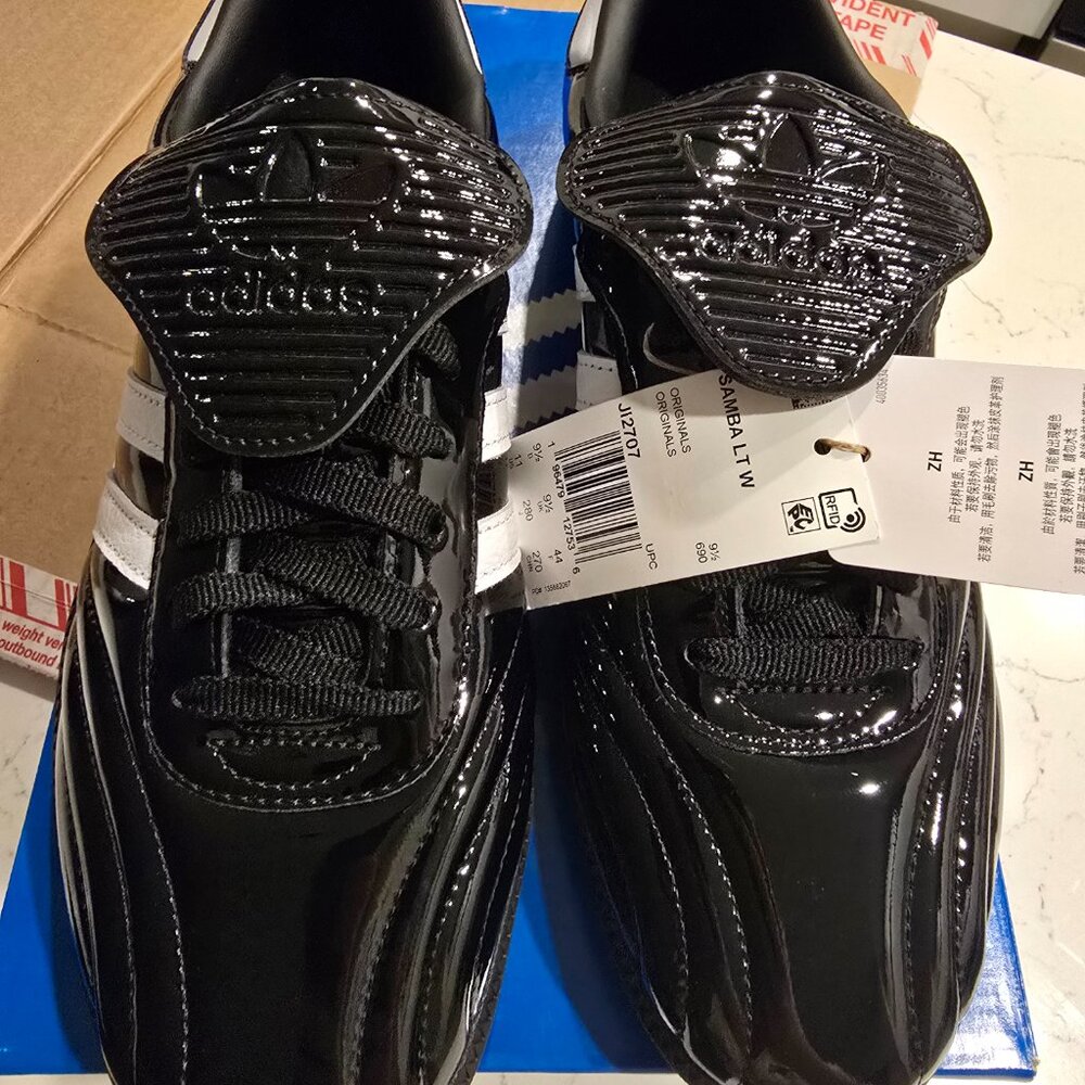 adidas Originals Samba LT MENS SIZE 10 WOMENS 11 PATENT BLACK NWT JI2707 NEW - Picture 3 of 16